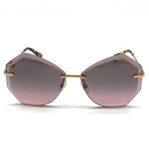 MIU MIU Authentic Scenique Geometric Gradient Gold Tortoise Brown Sunglasses